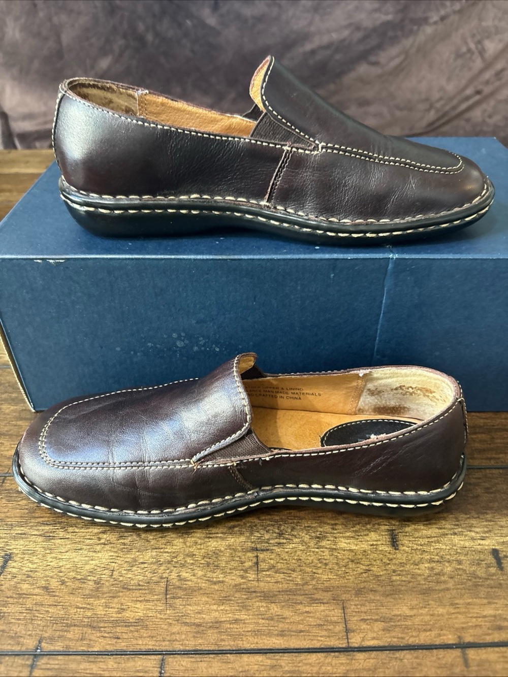 Born W3572 Women's Brown Leather Comfort Slip On Loafers Clogs Size US 6.5 - Picture 5 of 8